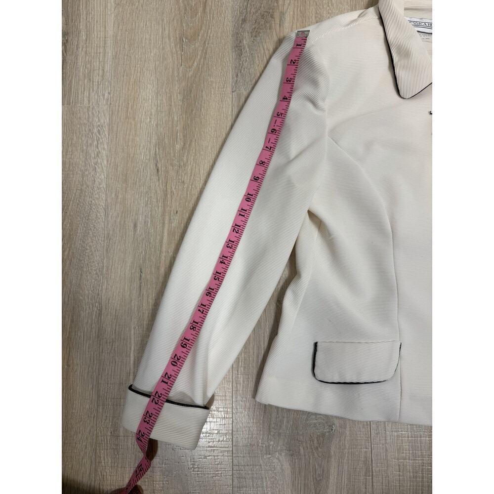 Jessica Howard Ivory Zip-Front Jacket & Black Pants Suit – Size 16 - Picture 10 of 15